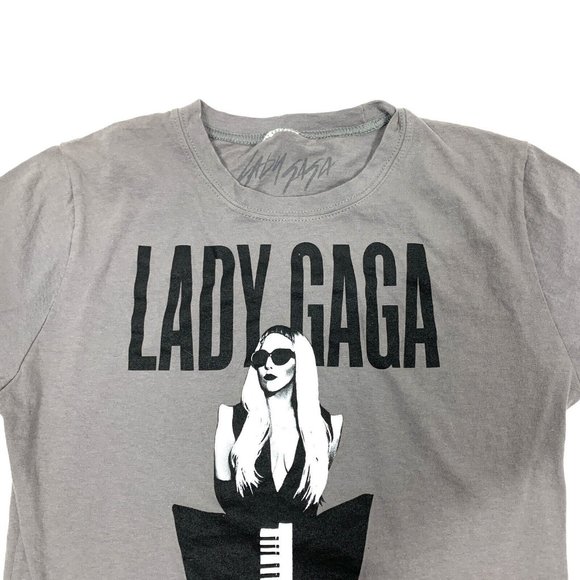 Official Lady Gaga 2012 Grey Graphic T-Shirt Girls Sz M - Picture 2 of 7